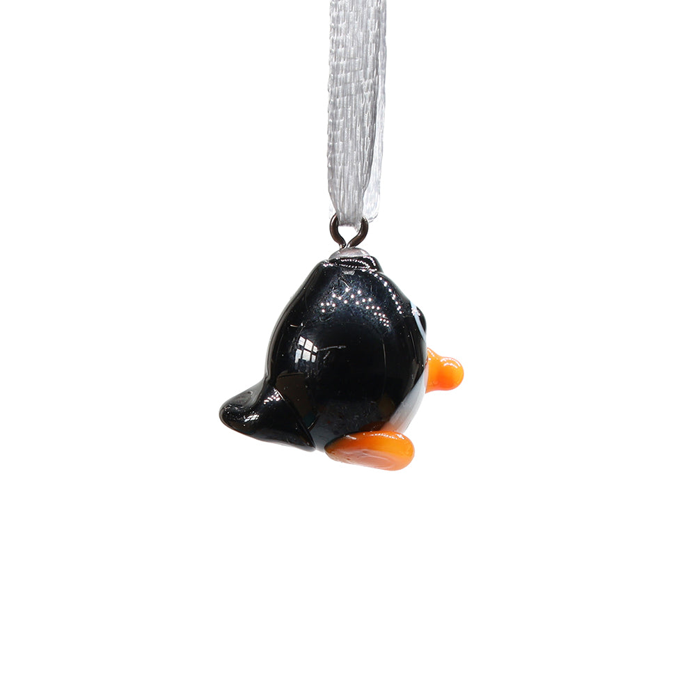 Tiny Glass Penguin Hanging Decoration