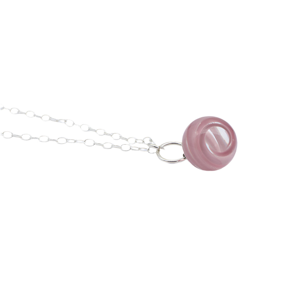 Pink and Purple Glass Marble Necklace