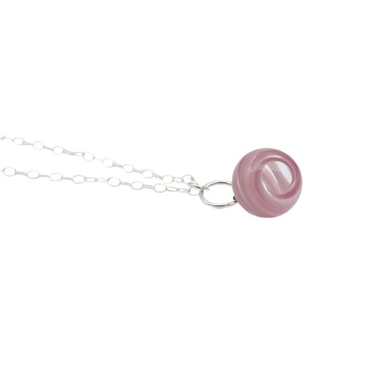 Pink and Purple Glass Marble Necklace