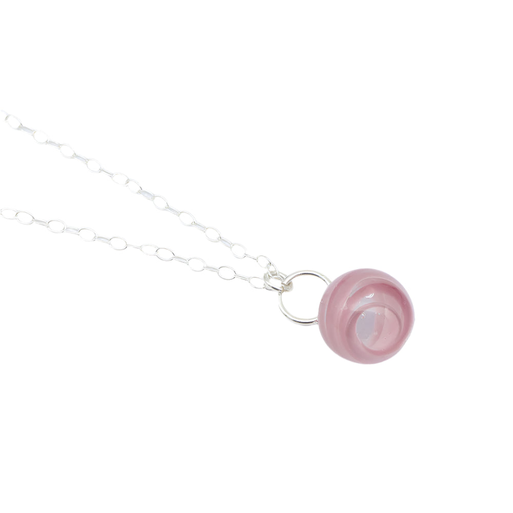 Pink and Purple Glass Marble Necklace