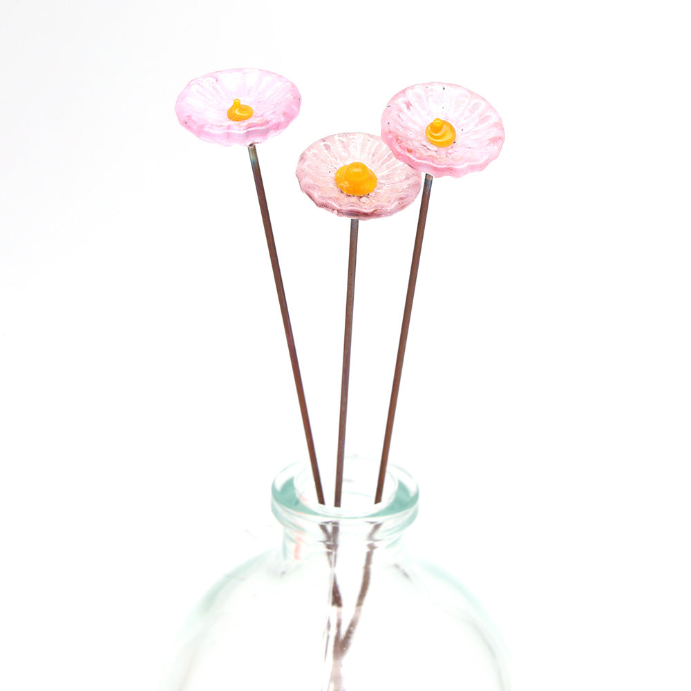 Single Glass Daisy -  Transparent Speckled Colours