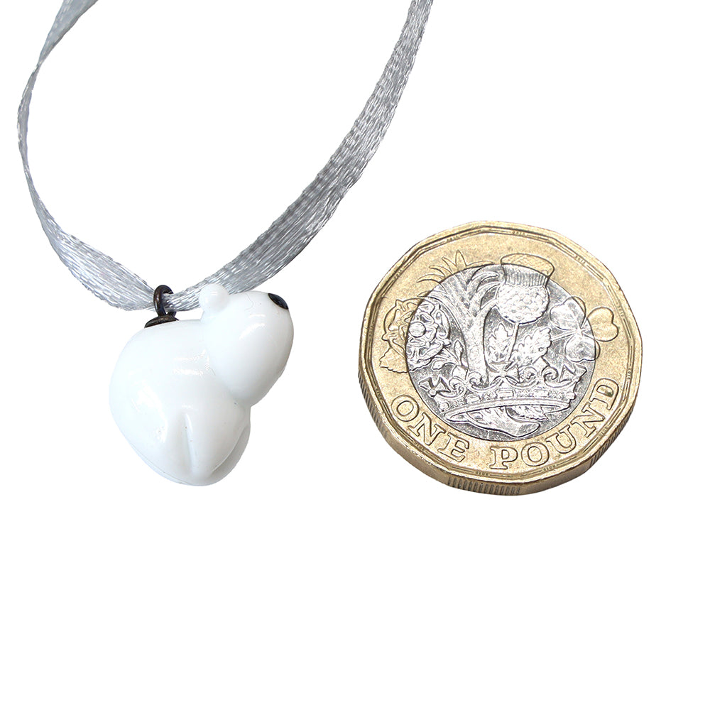 Tiny Glass Polar Bear Hanging Decoration