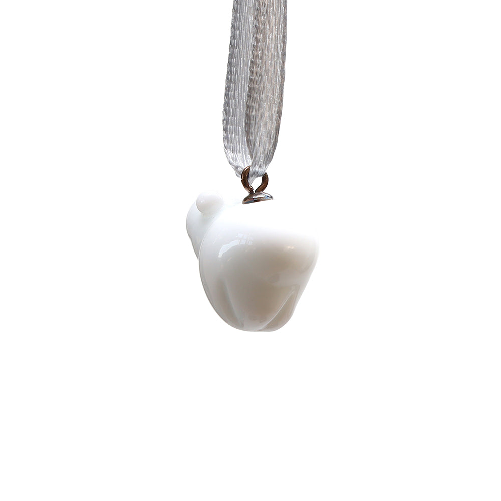 Tiny Glass Polar Bear Hanging Decoration