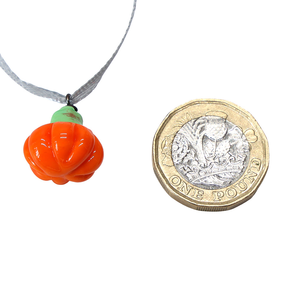 Tiny Glass Pumpkin Hanging Decoration