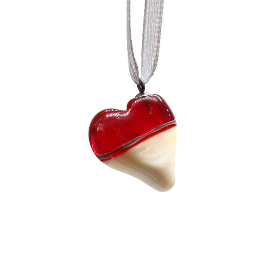 Tiny Glass Red Heart Hanging Decoration