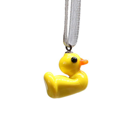 Tiny Glass Rubber Duck Hanging Decoration