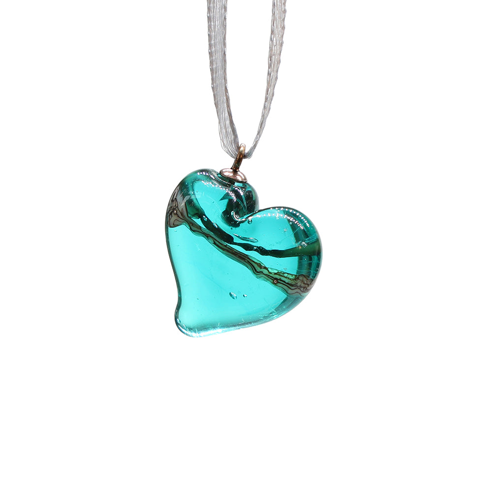 Tiny Glass Seaside Heart Hanging Decoration