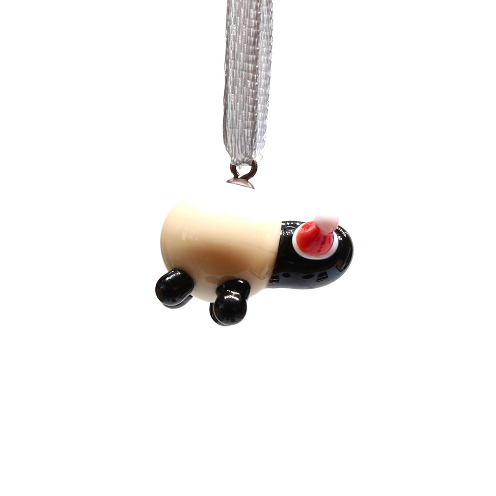 Tiny Glass Christmas Sheep Hanging Decoration