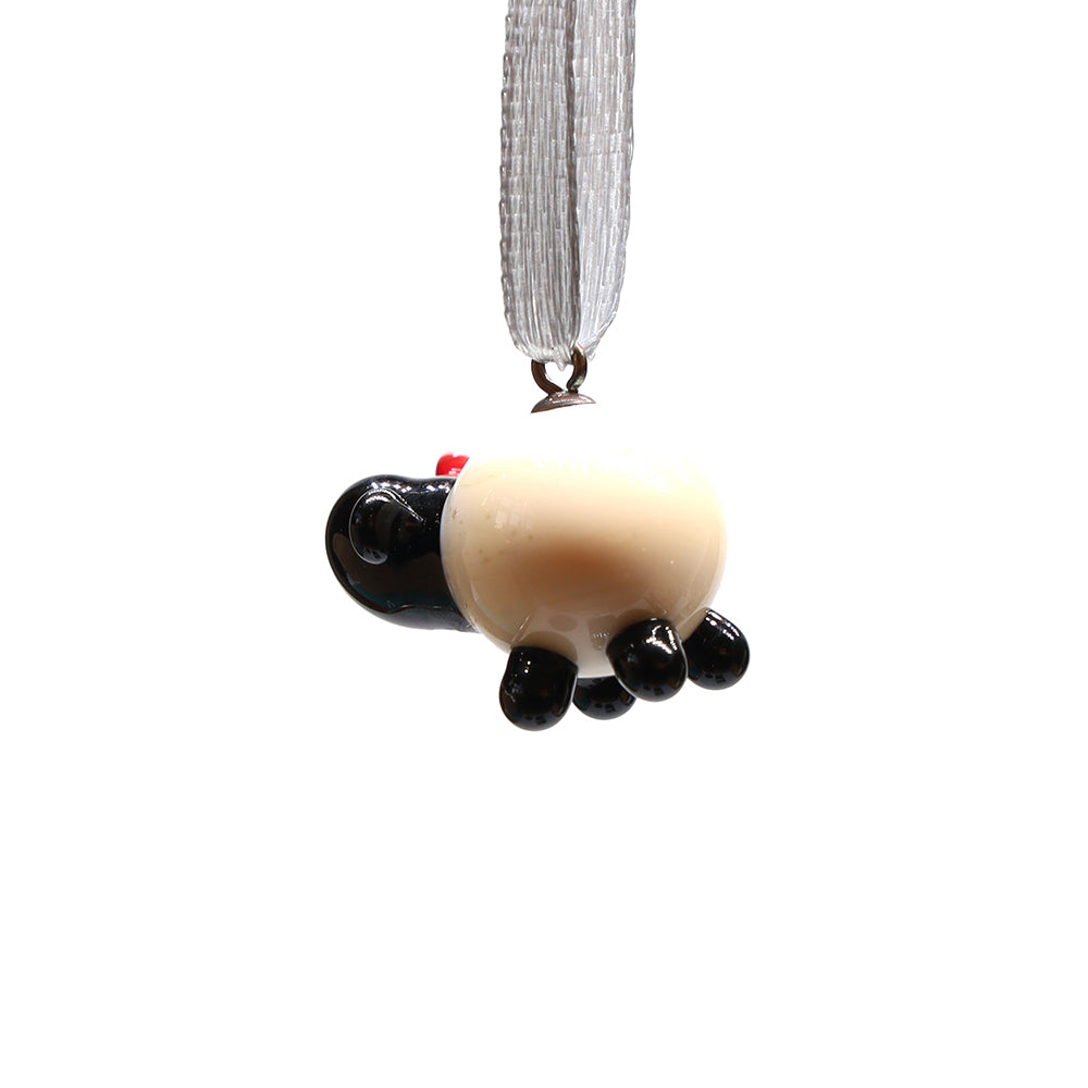 Tiny Glass Christmas Sheep Hanging Decoration