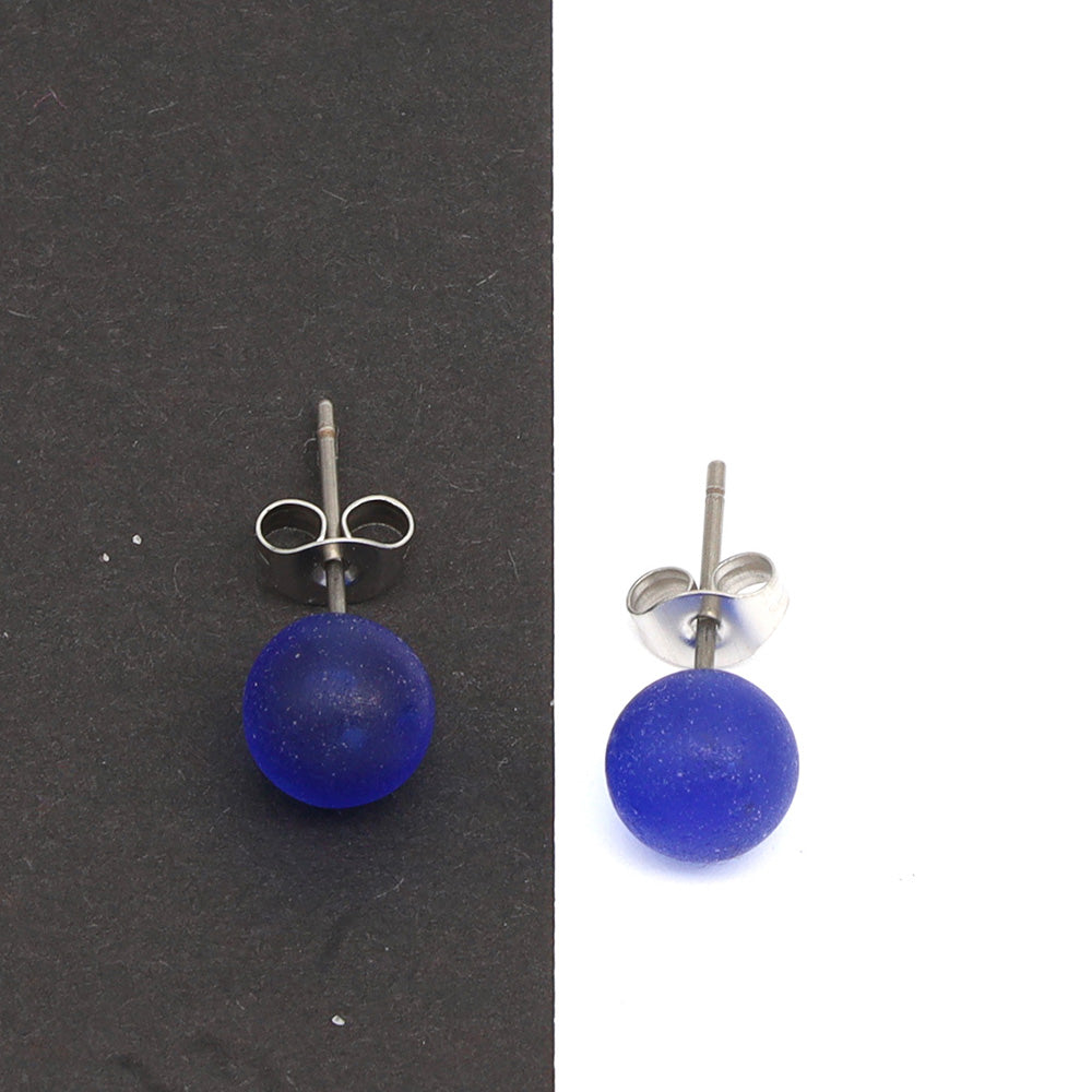 Frosted Sherry Bottle Glass Stud Earrings