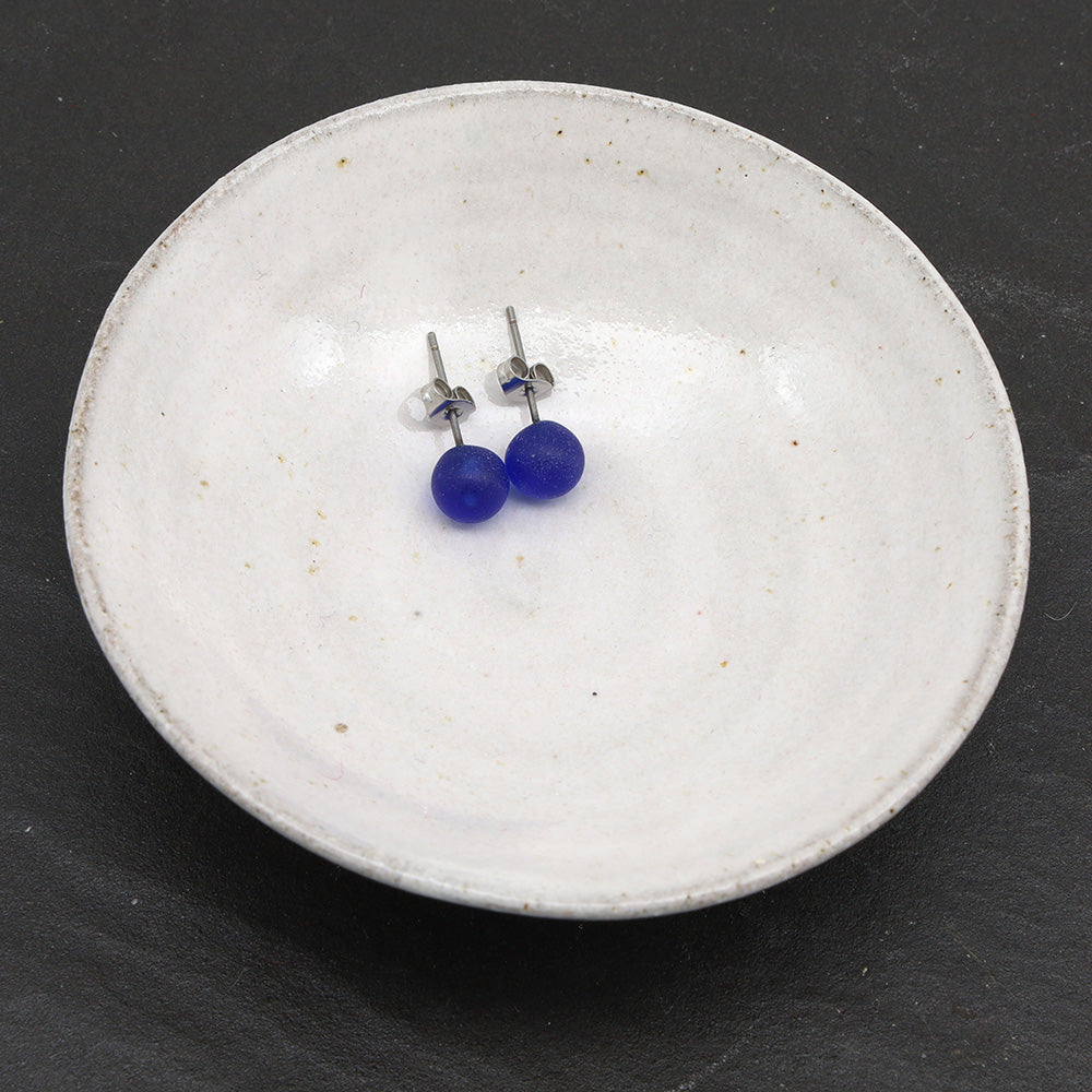 Frosted Sherry Bottle Glass Stud Earrings