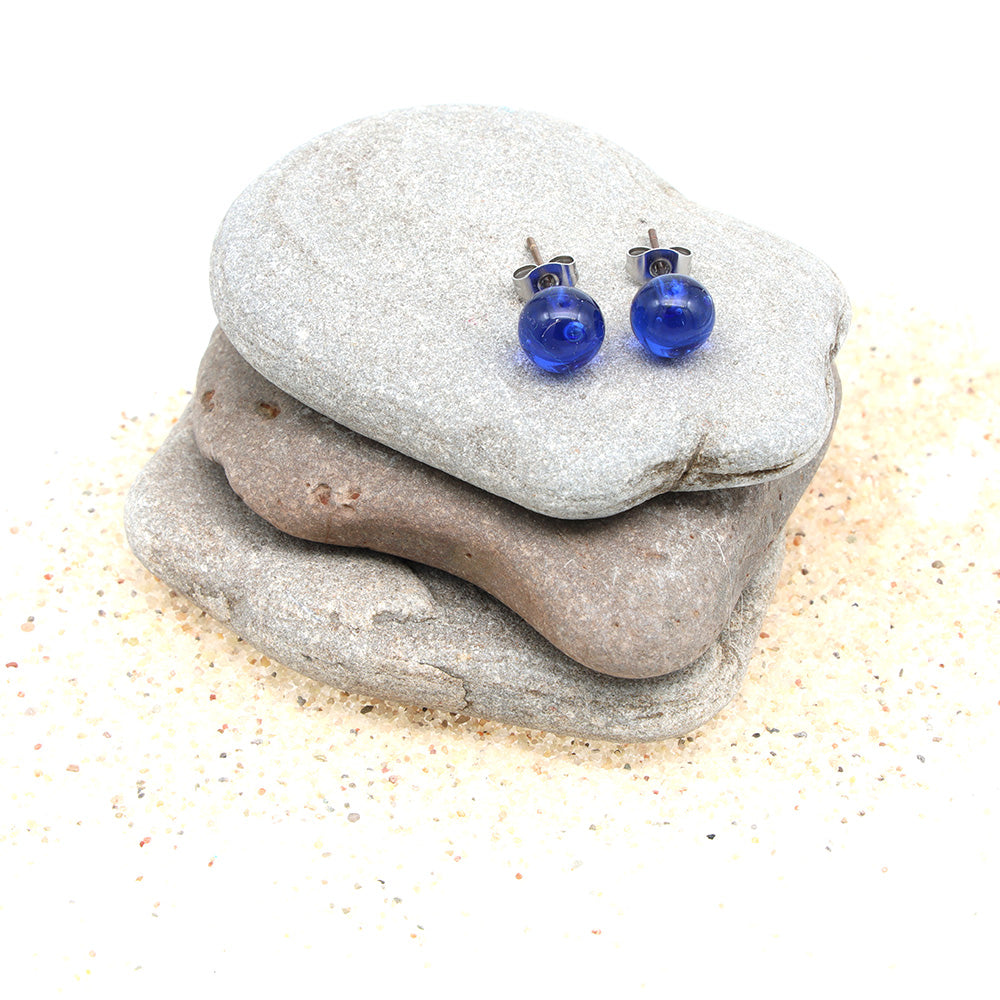 Shiny Sherry Bottle Glass Stud Earrings