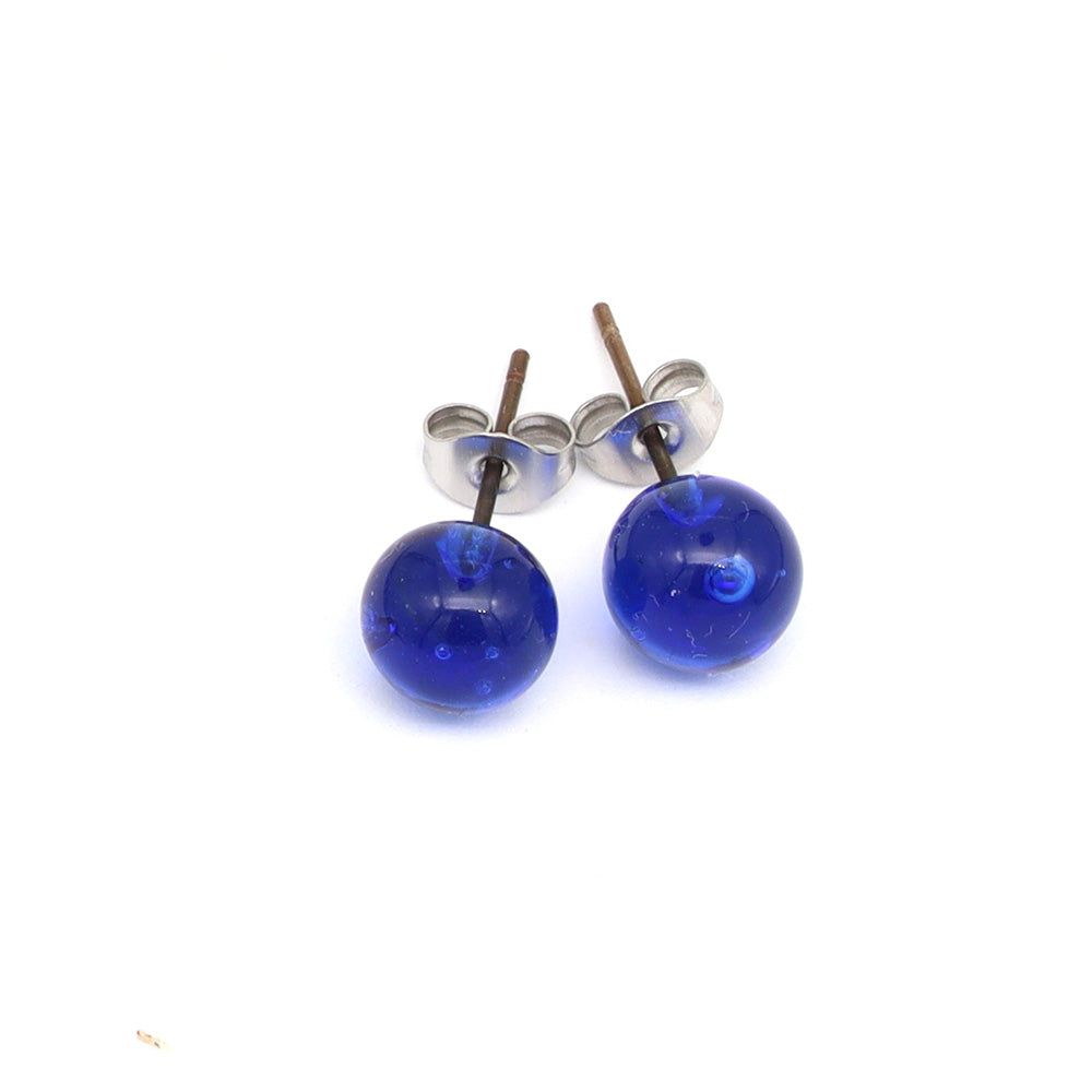 Shiny Sherry Bottle Glass Stud Earrings