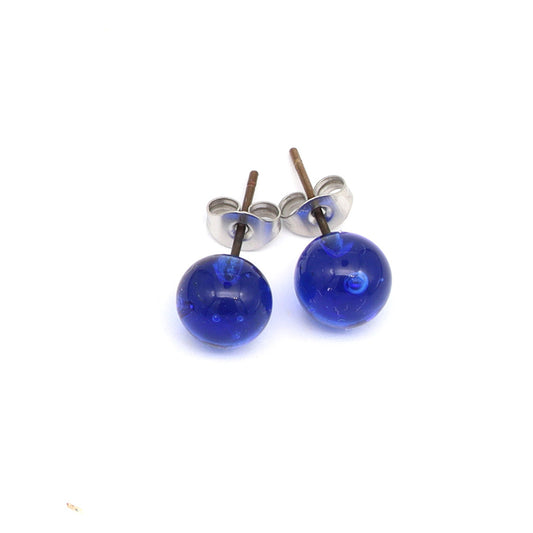 Shiny Sherry Bottle Glass Stud Earrings