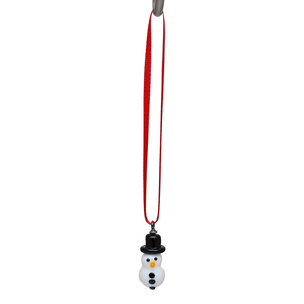 Tiny Glass Snowman Hanging Decoration