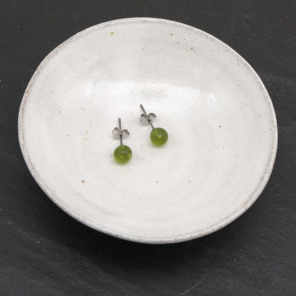 Frosted Wine Bottle Glass Stud Earrings