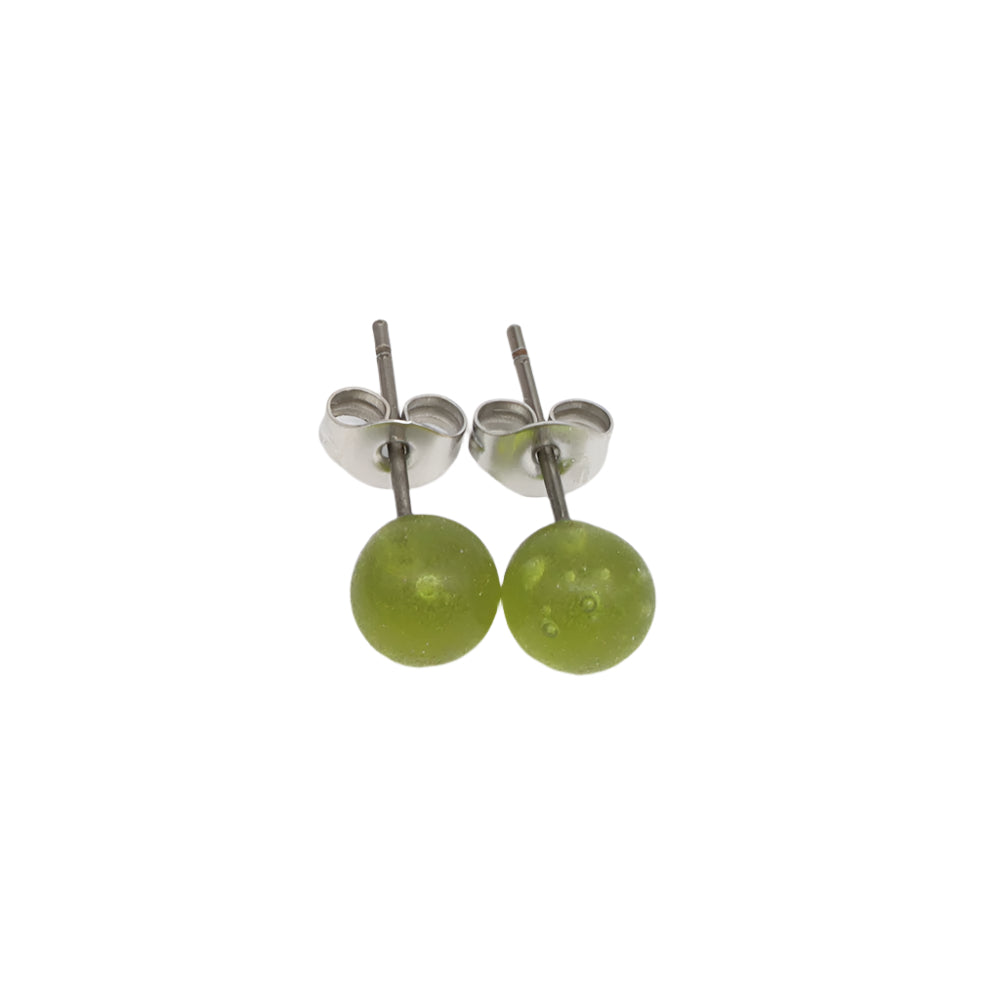 Frosted Wine Bottle Glass Stud Earrings