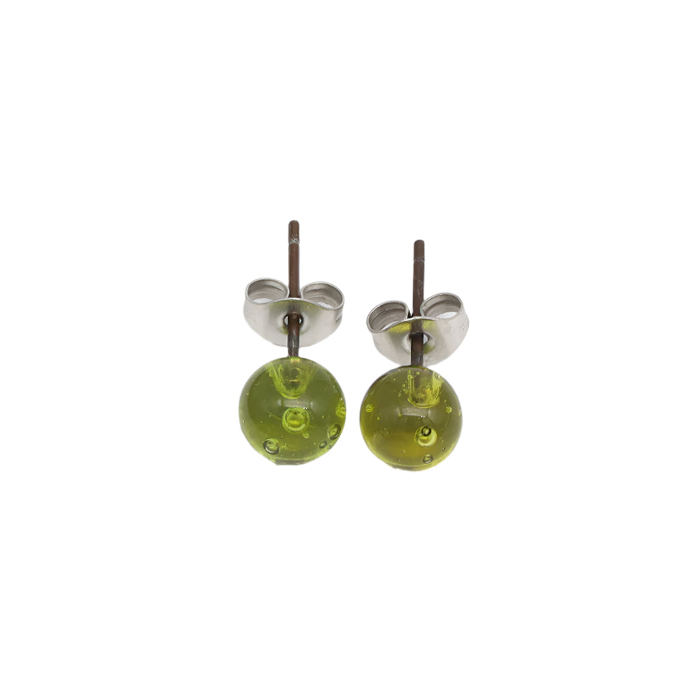Shiny Wine Bottle Glass Stud Earrings