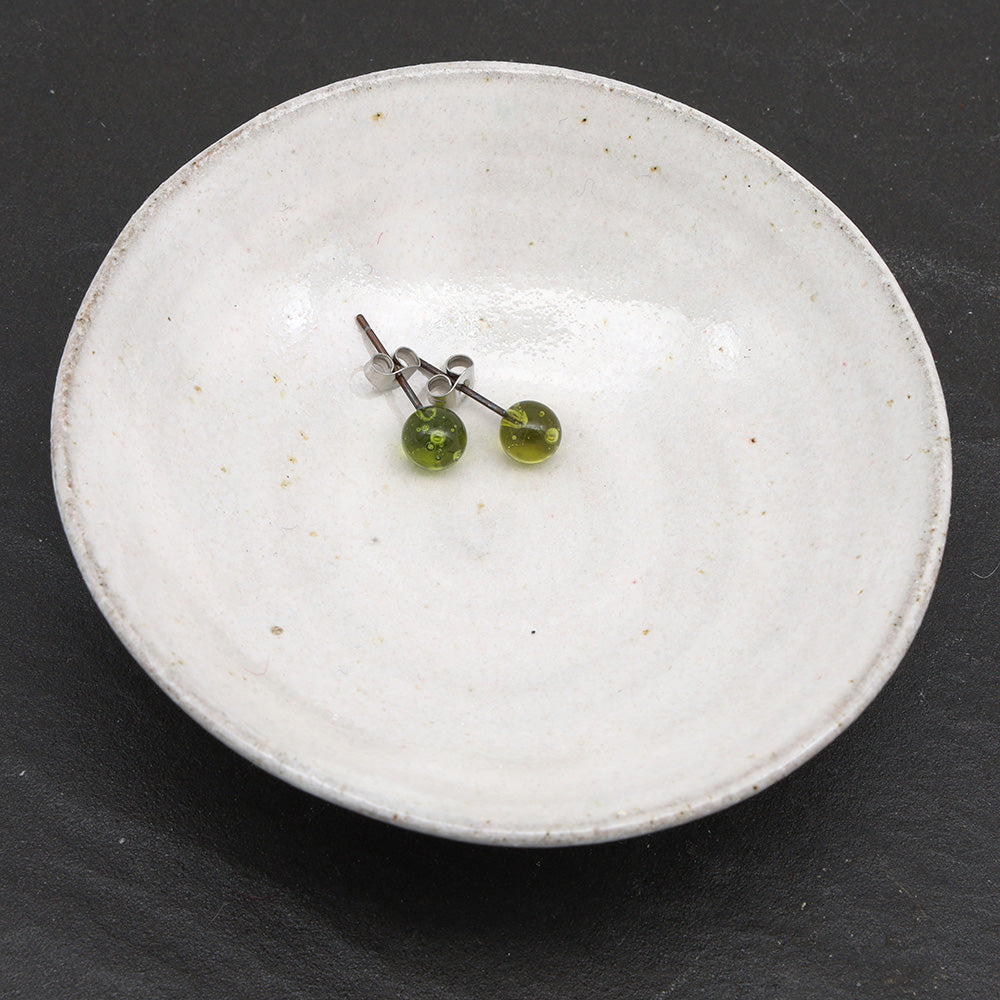 Shiny Wine Bottle Glass Stud Earrings