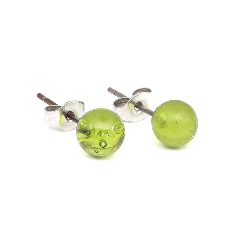 Frosted Wine Bottle Glass Stud Earrings