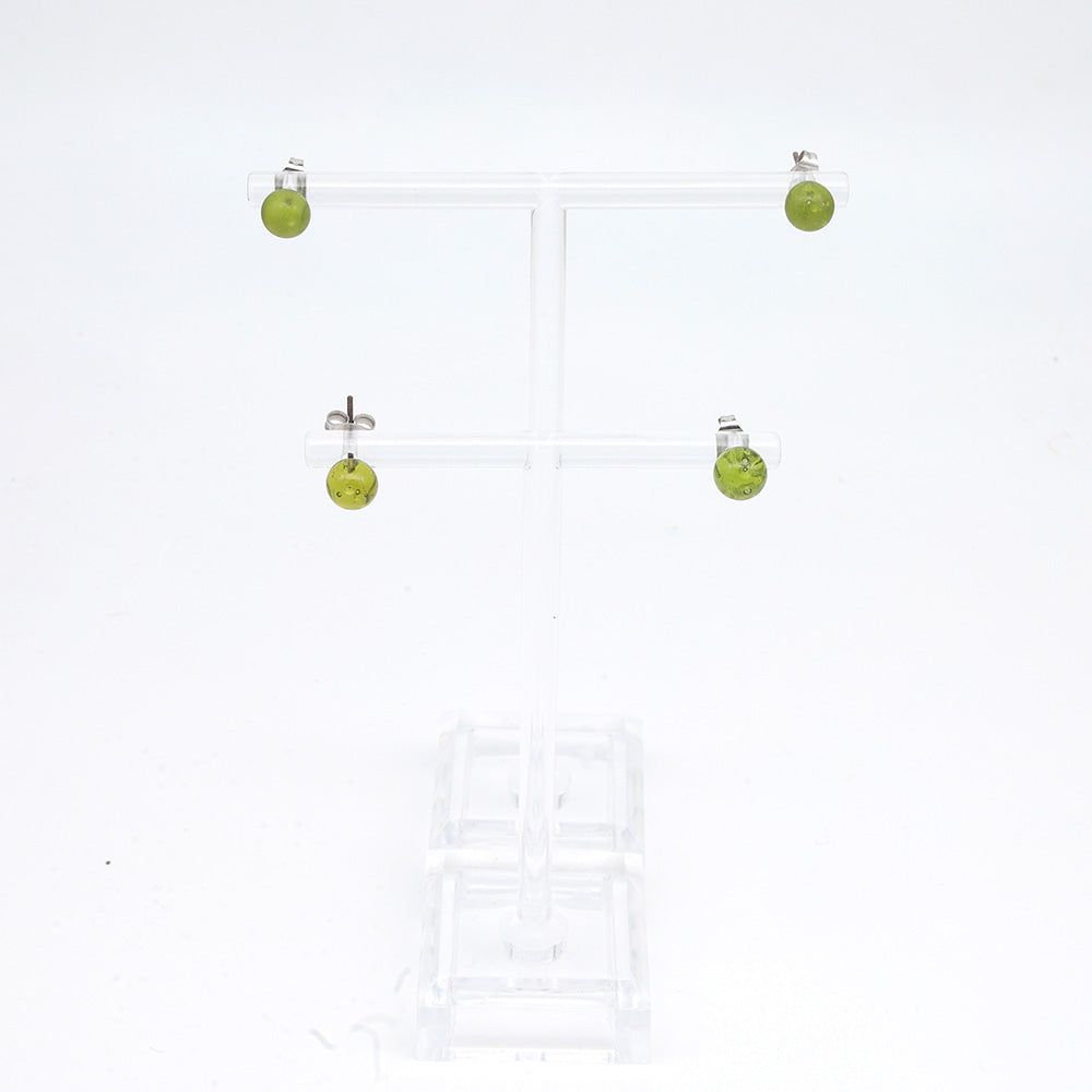 Frosted Wine Bottle Glass Stud Earrings