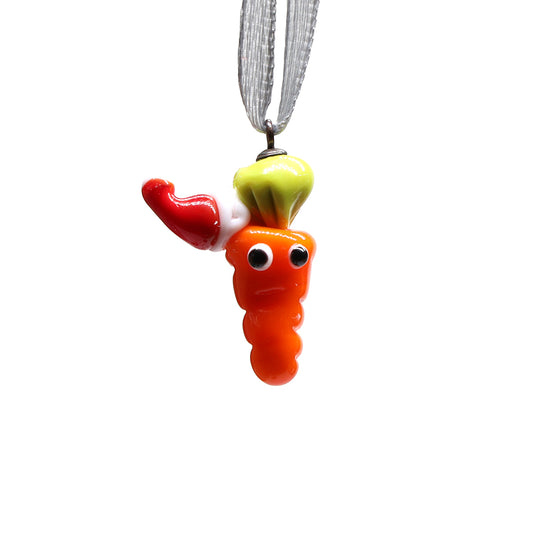 Tiny Glass Christmas Carrot Hanging Decoration