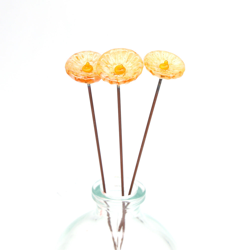 Single Glass Daisy -  Transparent Speckled Colours
