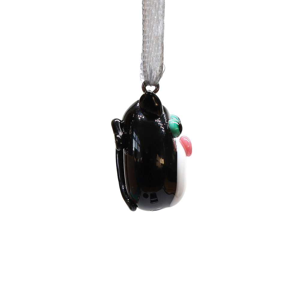 Tiny Glass Black Cat Hanging Decoration