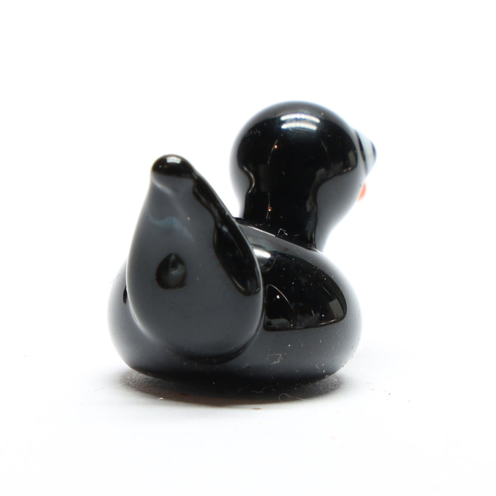 Black Opaque Glass Duck