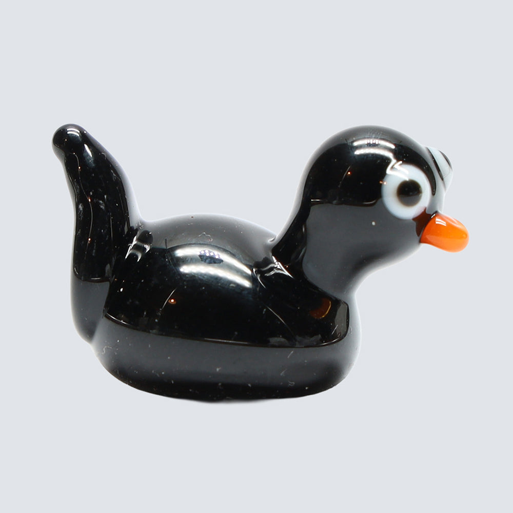 Black Opaque Glass Duck