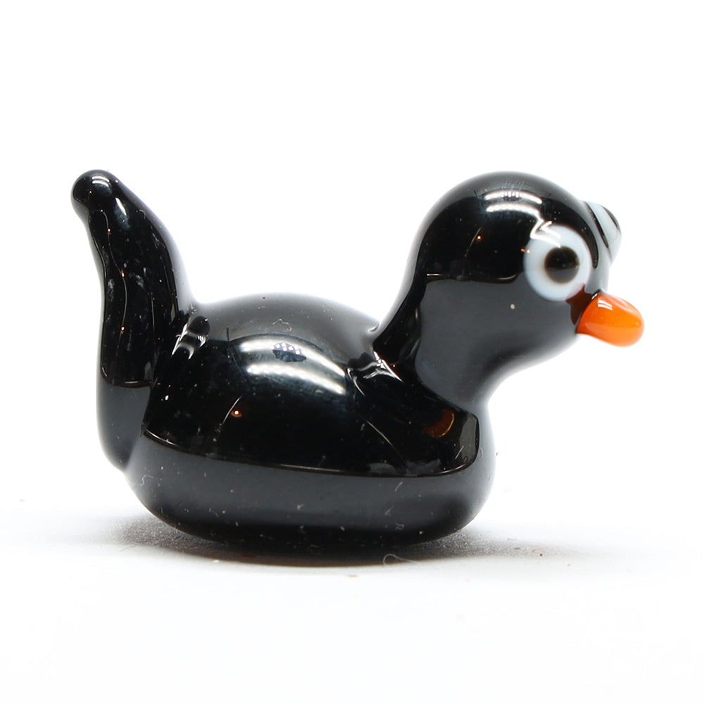 Black Opaque Glass Duck