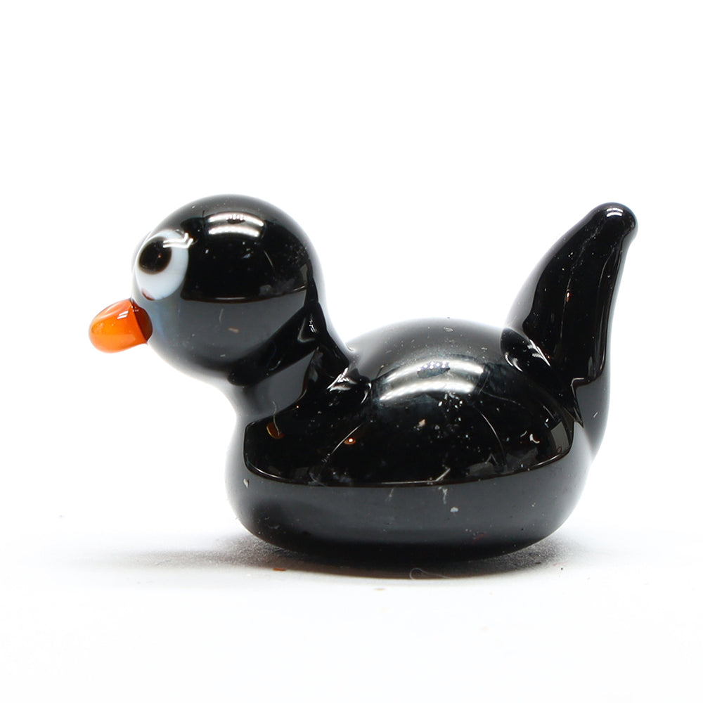 Black Opaque Glass Duck
