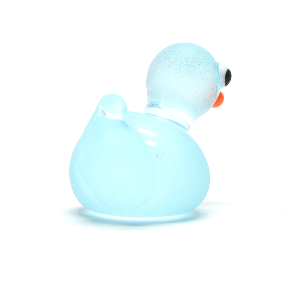 Blue Frosted Glass Duck