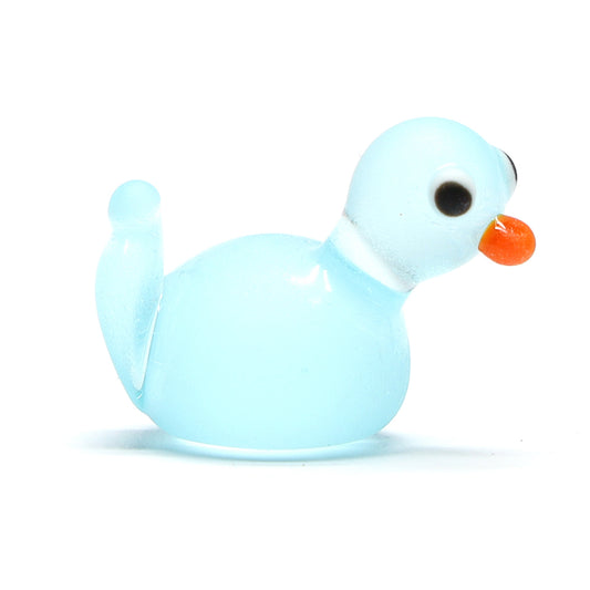 Blue Frosted Glass Duck