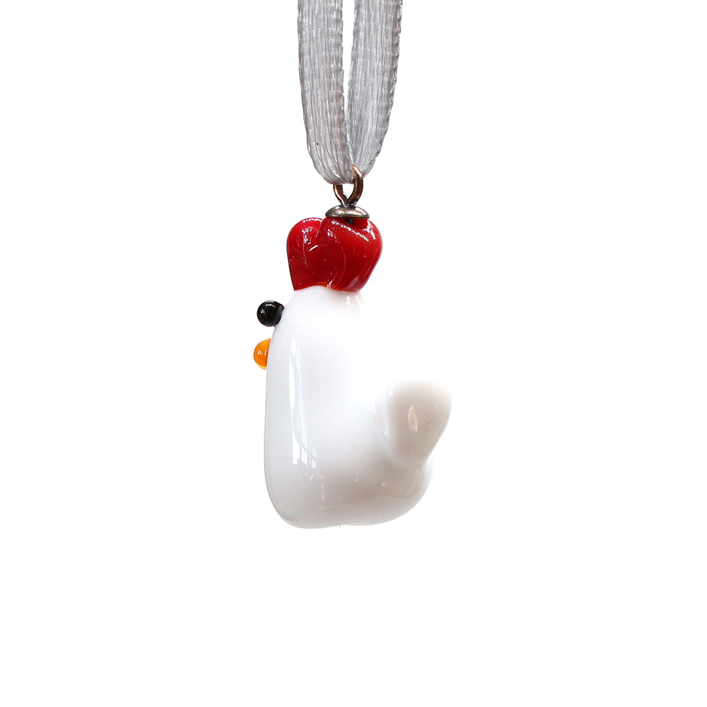 Tiny Glass Chicken Hanging Decoration