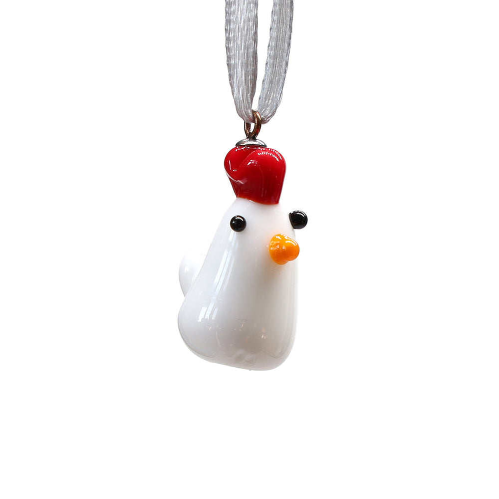 Tiny Glass Chicken Hanging Decoration