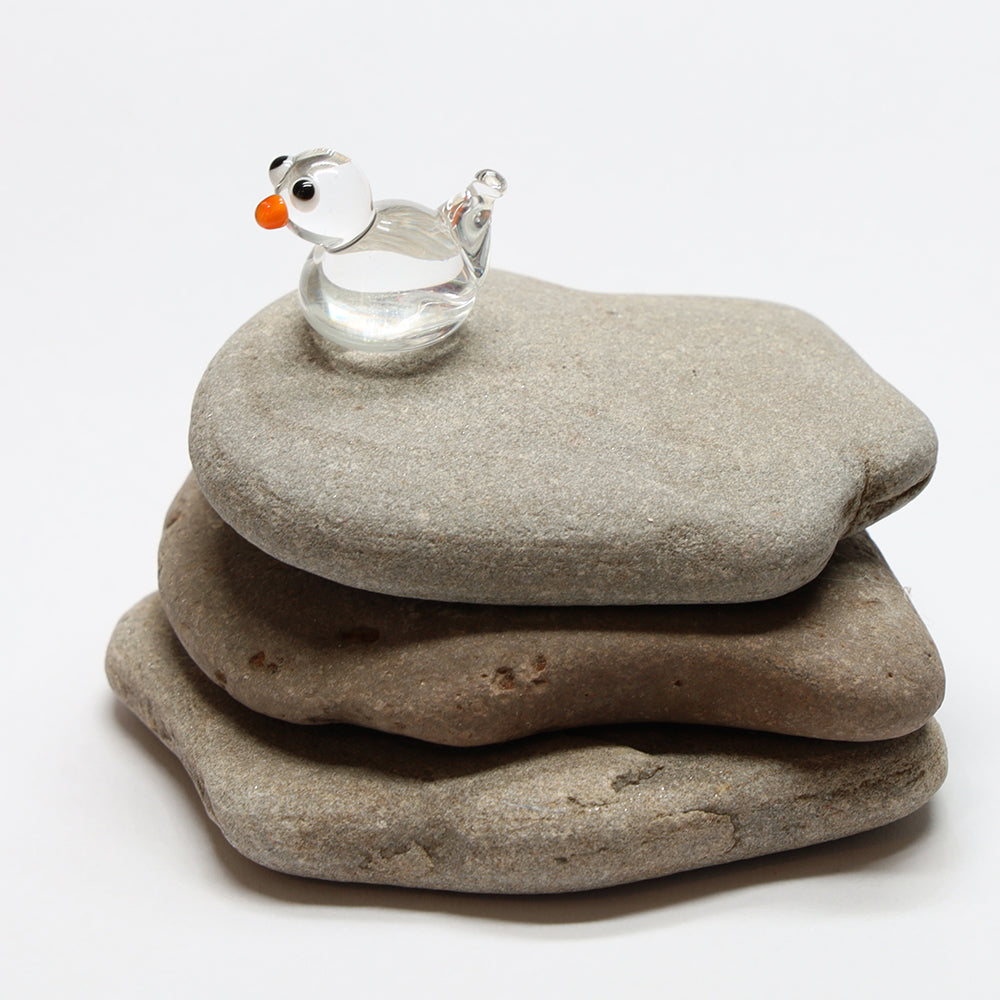 Clear Transparent Glass Duck