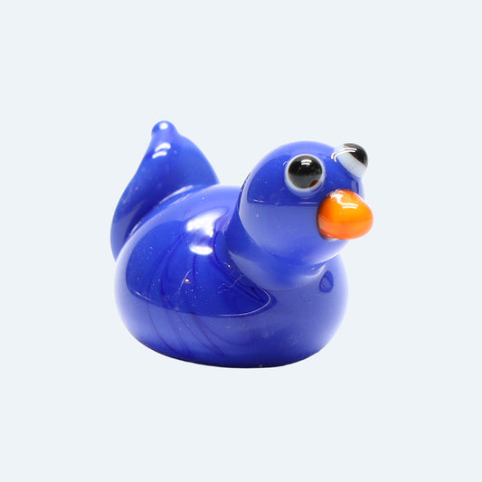Dark Blue Opaque Glass Duck