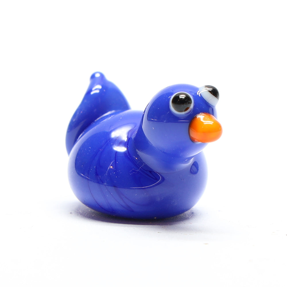 Dark Blue Opaque Glass Duck