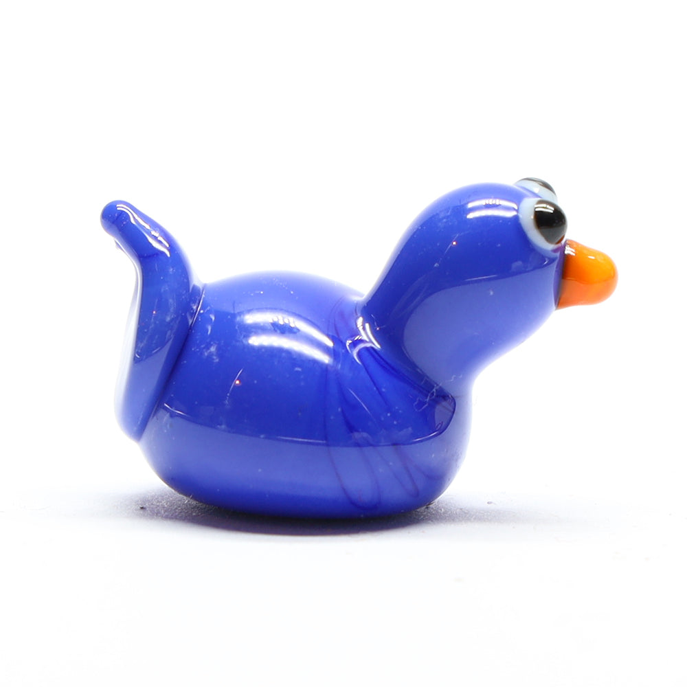 Dark Blue Opaque Glass Duck