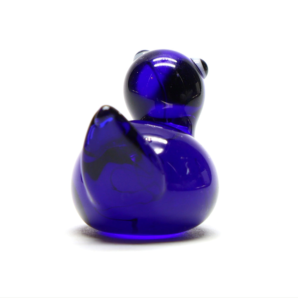 Dark Blue Transparent Glass Duck