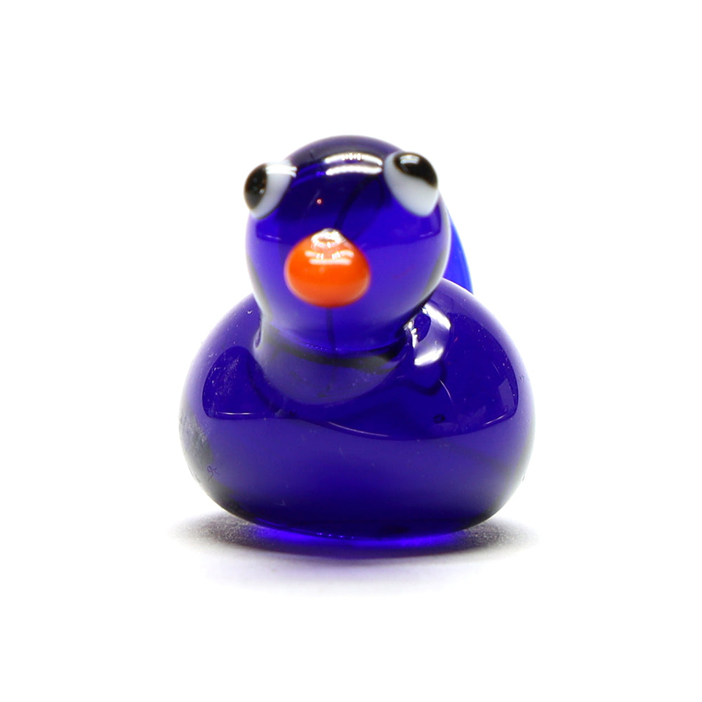 Dark Blue Transparent Glass Duck