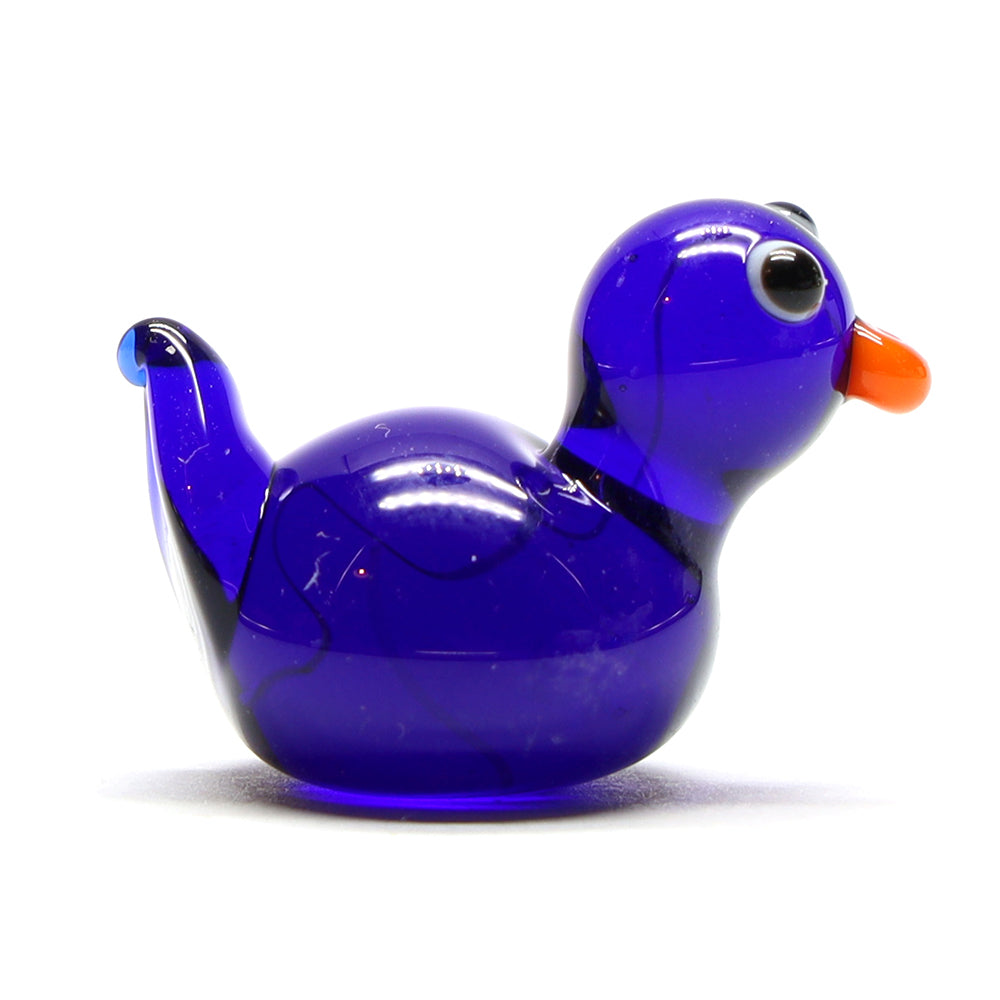 Dark Blue Transparent Glass Duck