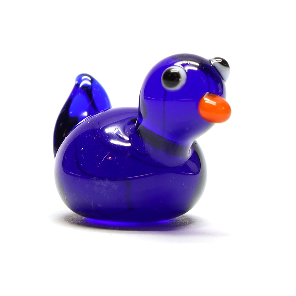 Dark Blue Transparent Glass Duck