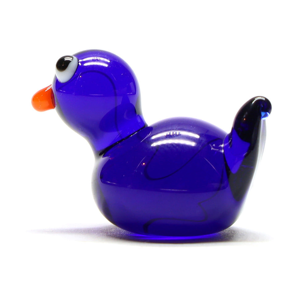 Dark Blue Transparent Glass Duck