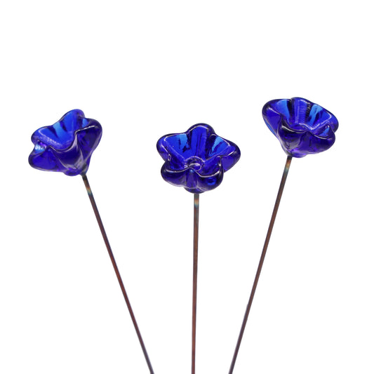 Dark Blue Glass Star Flower