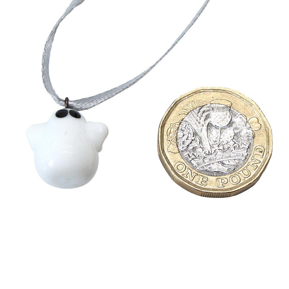 Tiny Glass Ghost Hanging Decoration