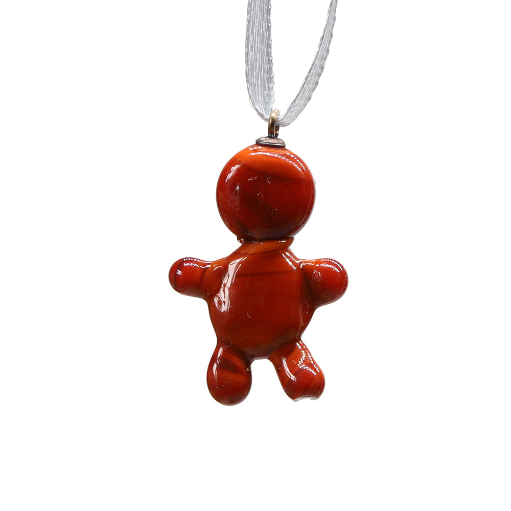 Tiny Glass Gingerbread Man Hanging Decoration