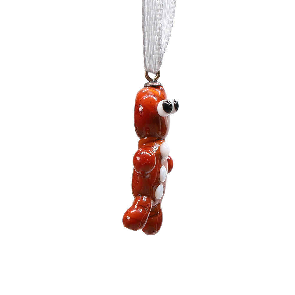 Tiny Glass Gingerbread Man Hanging Decoration