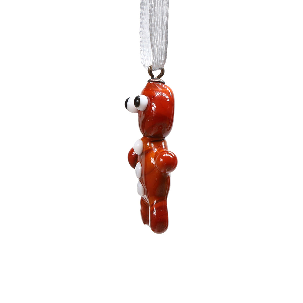 Tiny Glass Gingerbread Man Hanging Decoration